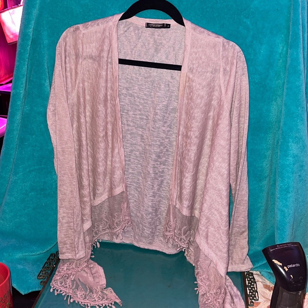 Lungo L'arno Womens Summer Blazer, Linen, Beige, with lace accents